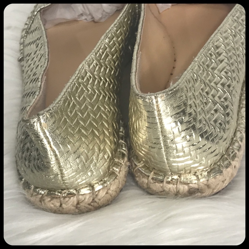 C Wonder Gold Leather Espadrilles - Picture 4 of 8